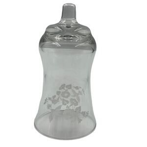 Vintage Homco Clear Glass Candelabra Cup Floral & Hummingbird Etched Votive